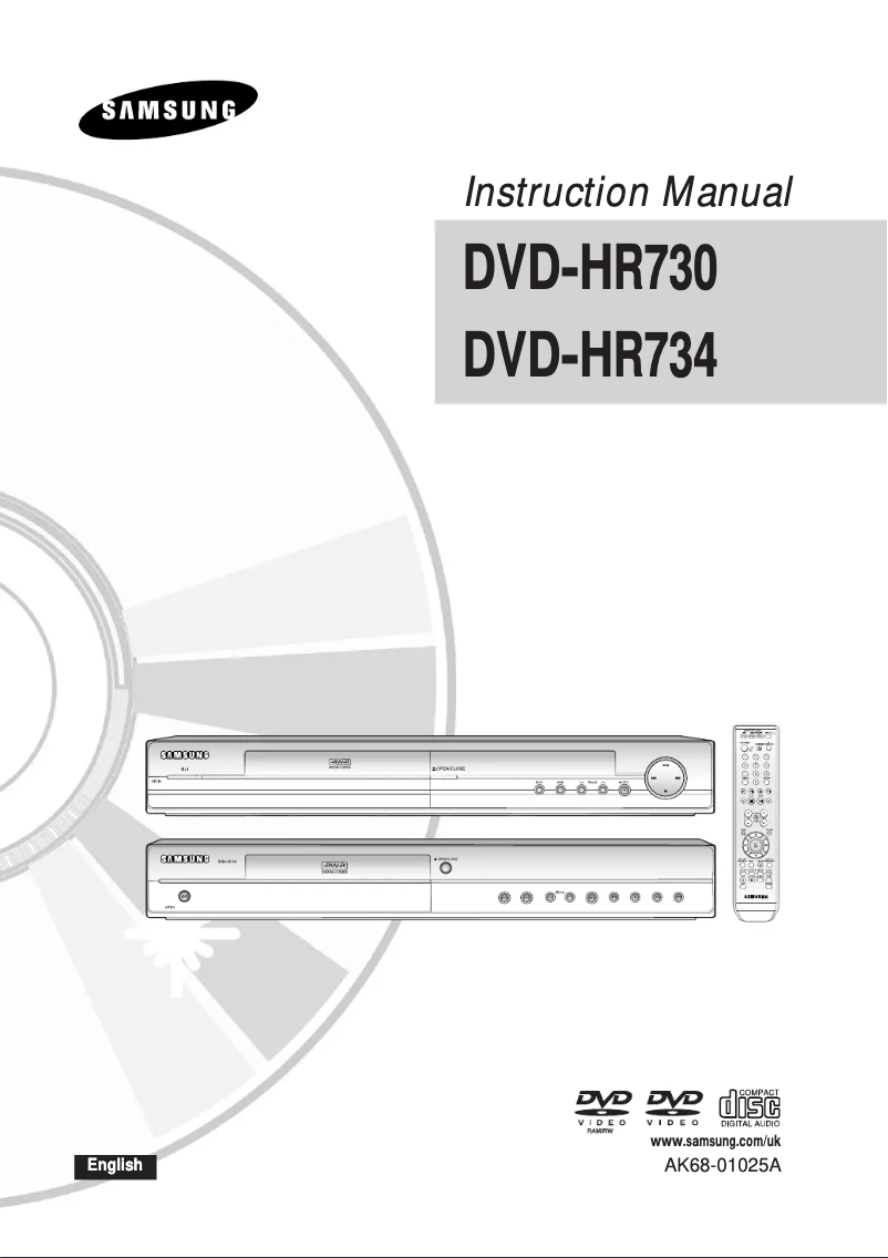 Page n°1 - Manuel utilisateur Samsung DVD-HR730