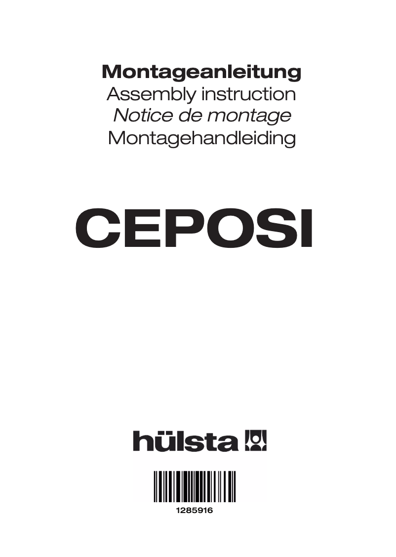 Page n°1 - Manuel utilisateur Hülsta CEPOSI