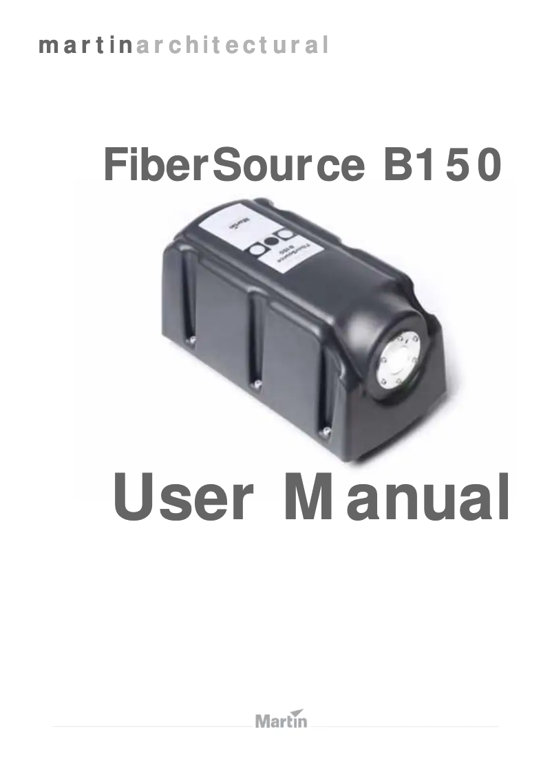 Page 1 de la notice Manuel utilisateur Martin FiberSource B150