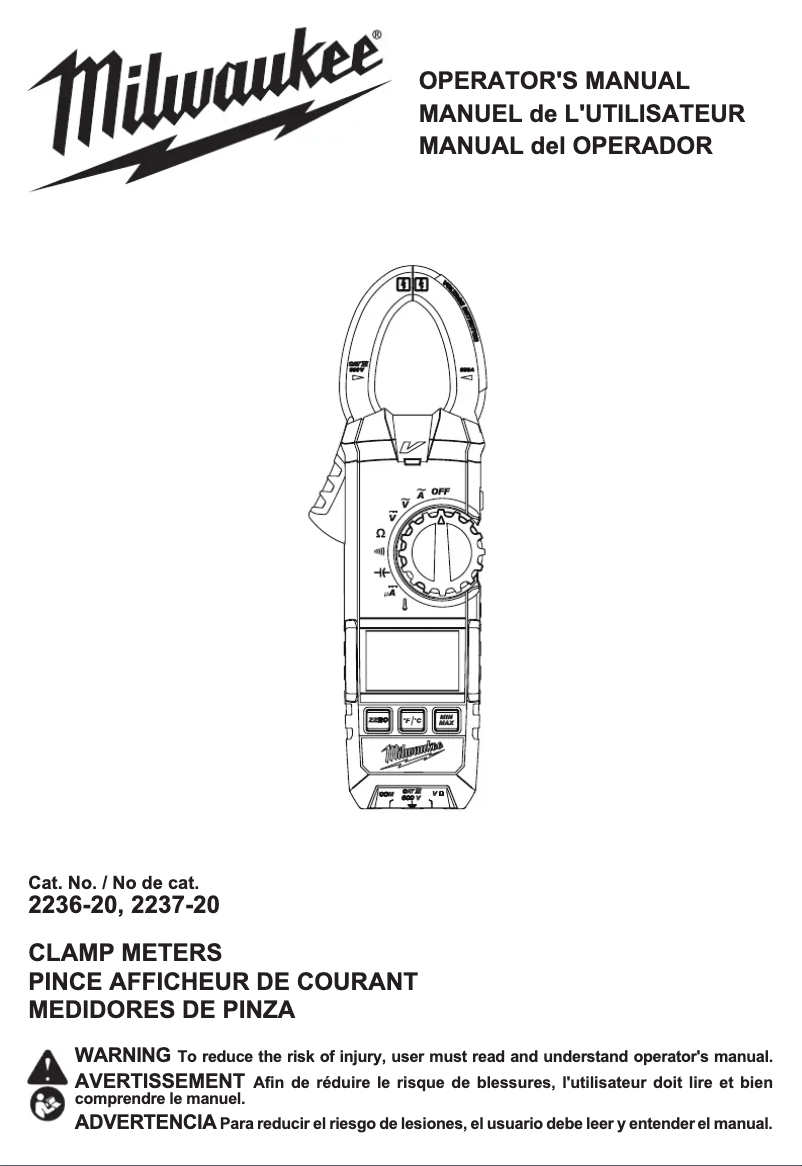 Page 1 of the manual User Manual Milwaukee 2237-20