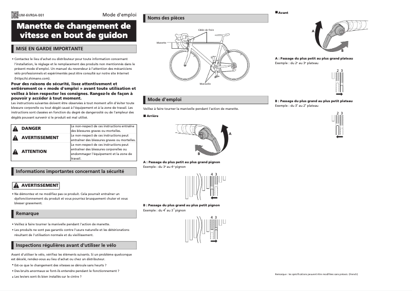 Página 1 del manual Manual de usuario Shimano SL-BSR1
