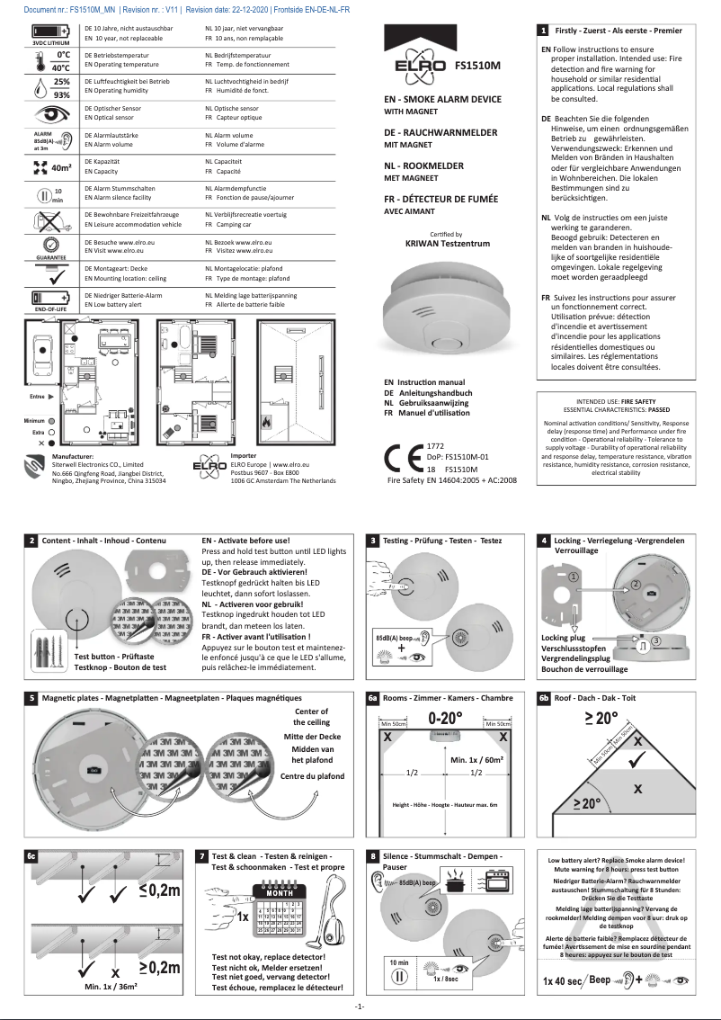 Image de la première page du manuel de l'appareil FS151011M