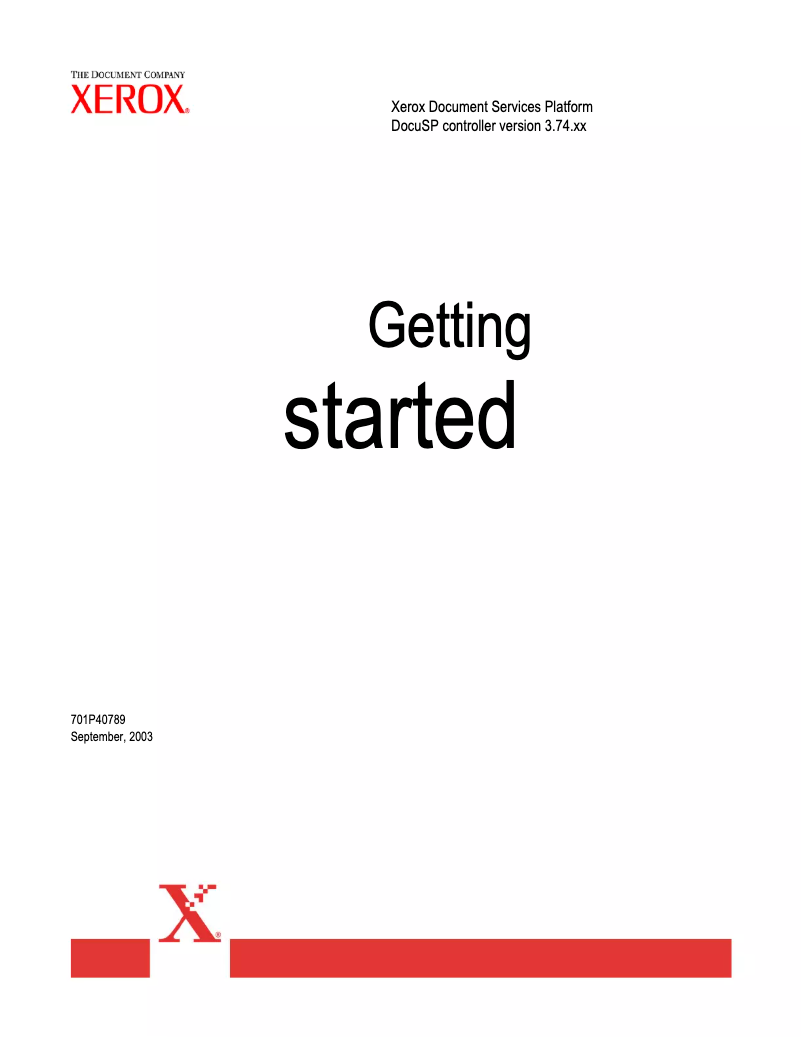 Page n°1 - Manuel utilisateur Xerox DocuTech 6100