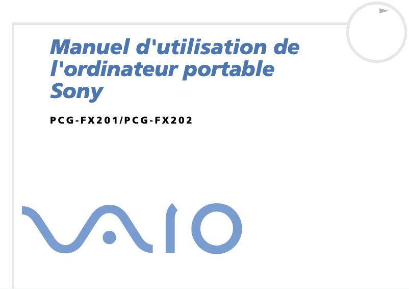 Page n°1 - Manuel utilisateur Sony Vaio PCG-FX201
