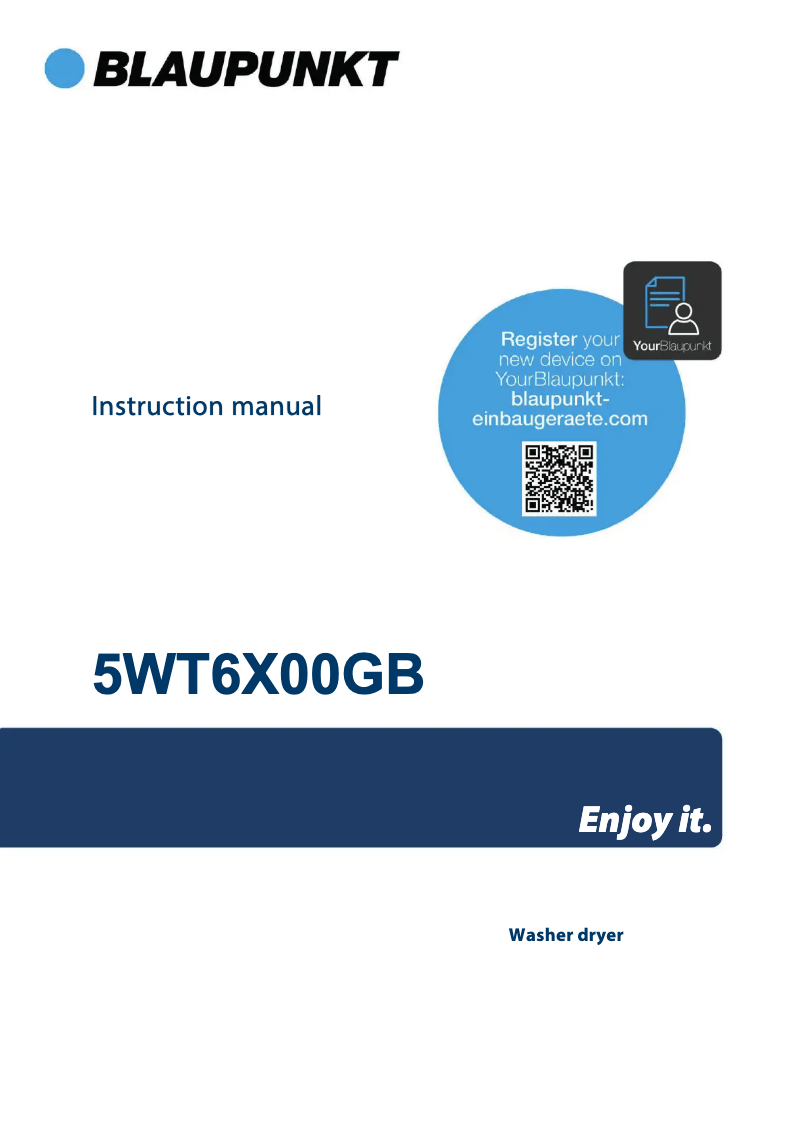 Page n°1 - Manuel utilisateur Blaupunkt 5WT6X00GB