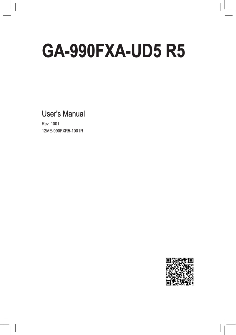 Page 1 de la notice Manuel utilisateur Gigabyte GA-990FXA-UD5 R5