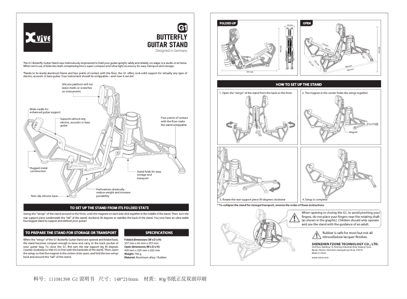 Page 1 de la notice Manuel utilisateur Xvive G1