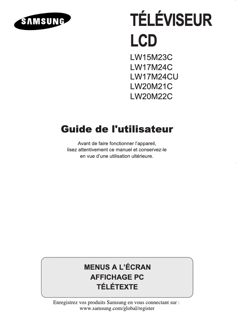 Page n°1 - Manuel utilisateur Samsung LW17M24CU