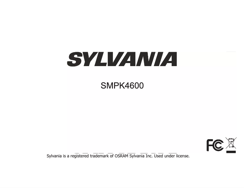 Page 1 de la notice Manuel utilisateur Sylvania SMPK4600
