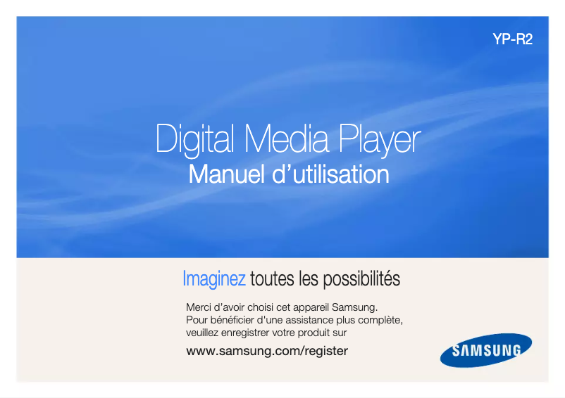 Page 1 de la notice Manuel utilisateur Samsung YP-R2AS