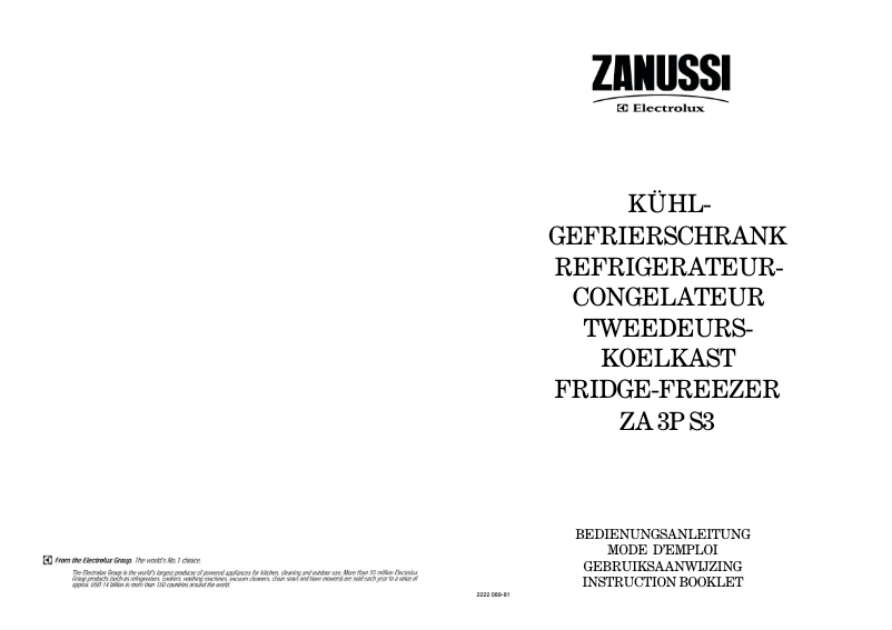 Image de la première page du manuel de l'appareil ZA 3 ps 342l