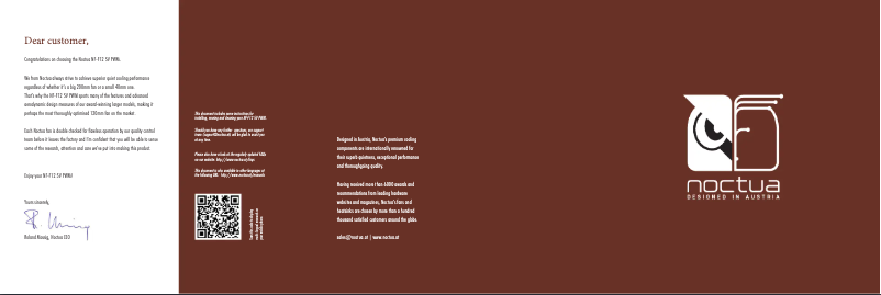 Page 1 de la notice Manuel utilisateur Noctua NF-F12 5V PWM