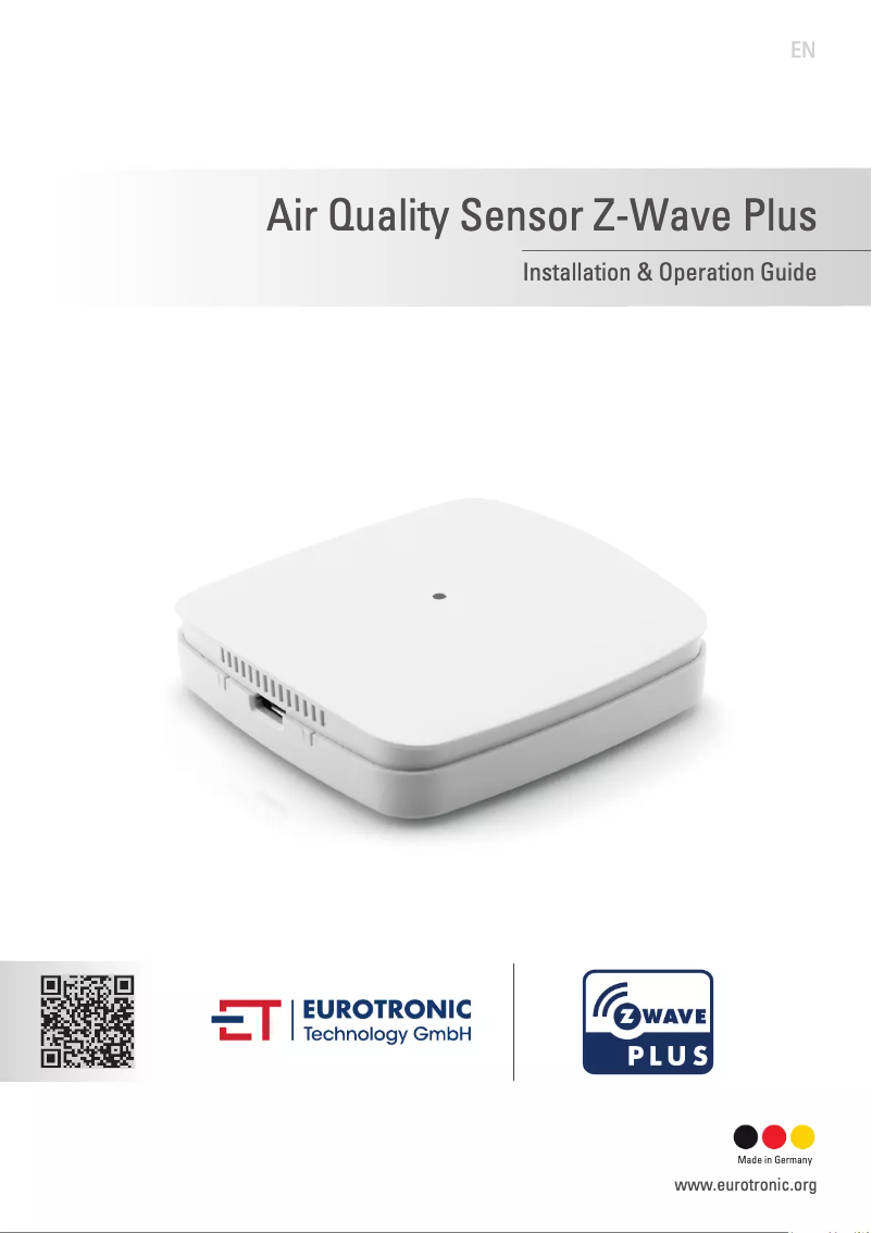 Page n°1 - Manuel utilisateur Eurotronic Luftgütesensor Z-Wave Plus
