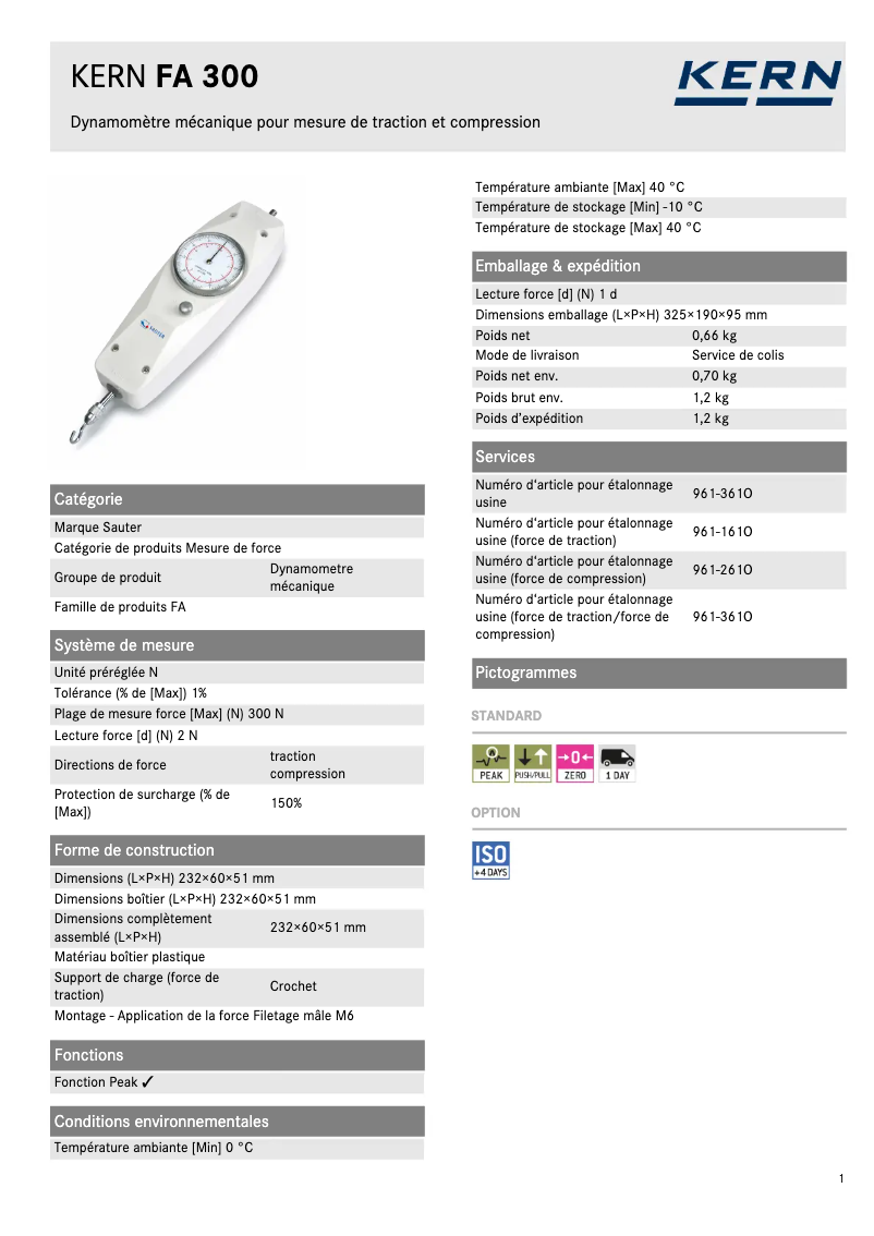 Image de la première page du manuel de l'appareil FA 300