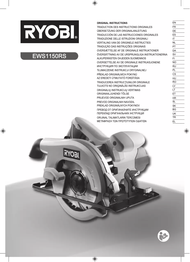 Page 1 of the manual User Manual RYOBI EWS1150RS