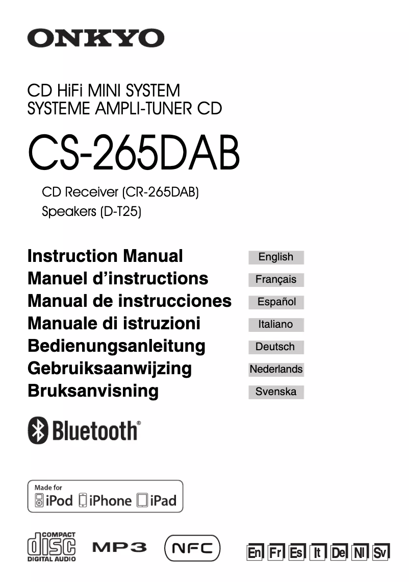 Page 1 de la notice Manuel utilisateur Onkyo CS-265DAB