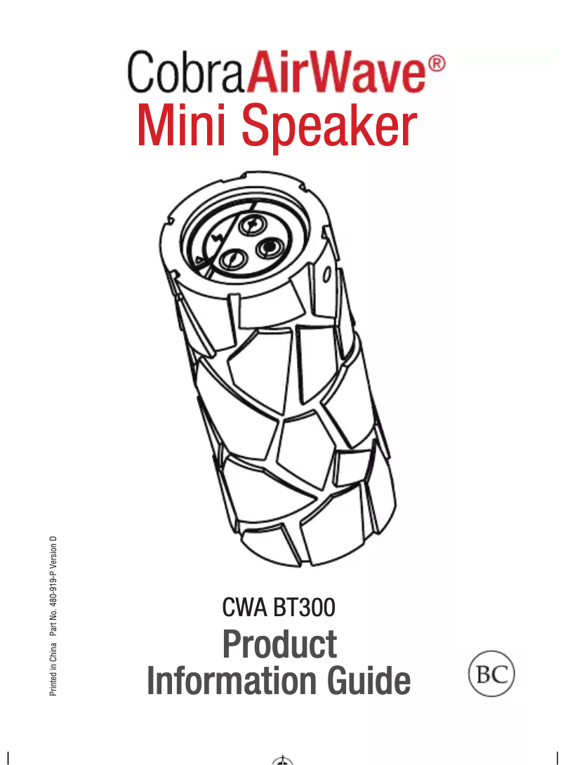 Página 1 del manual Manual de usuario Cobra AirWave CWA BT300