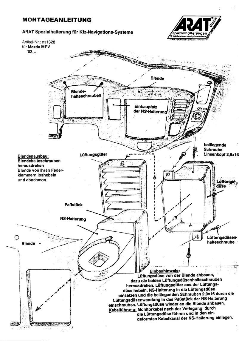 Page n°1 - Manuel utilisateur Arat NS1328