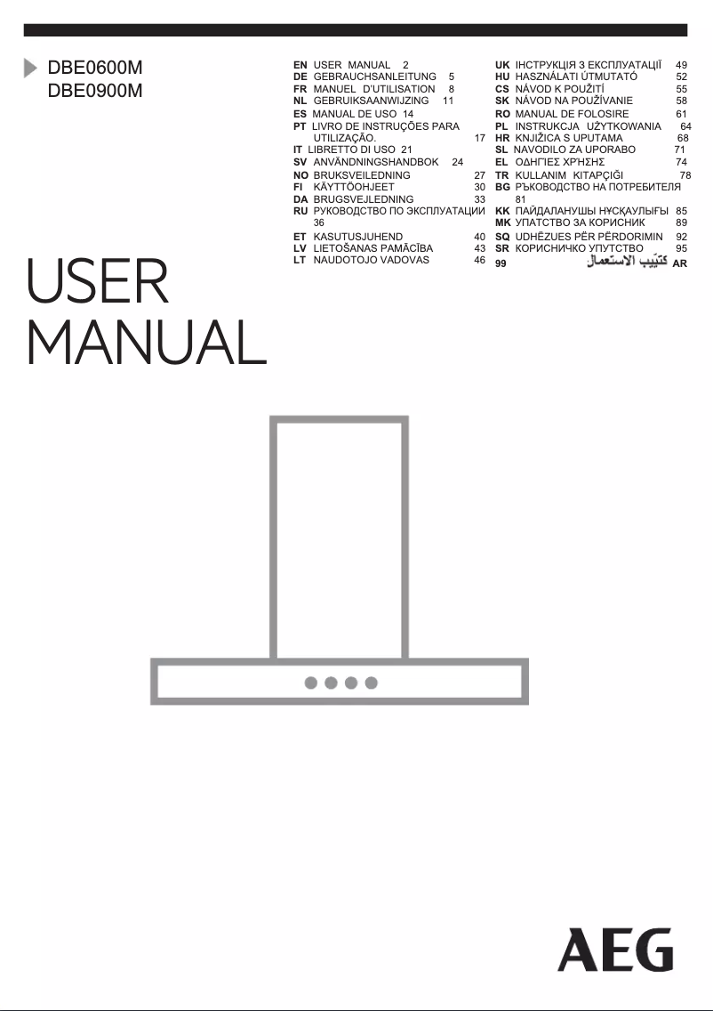 Page n°1 - Manuel utilisateur AEG DBE0900M