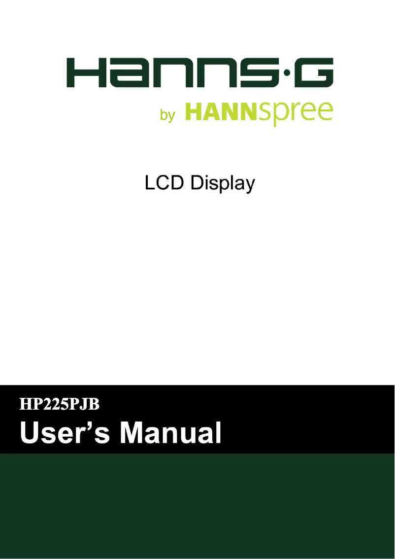 Page 1 de la notice Manuel utilisateur Hannspree Hanns.G HP 225 PJB