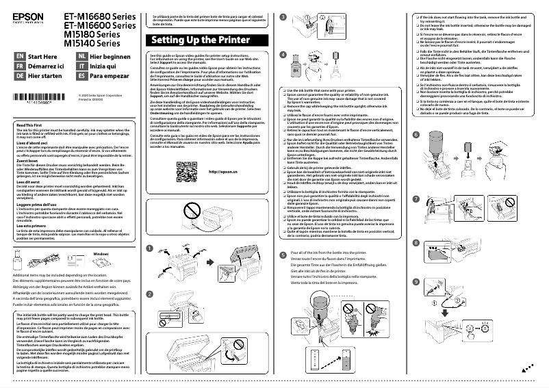 Page n°1 - Guide d'installation Epson EcoTank ET-M16600