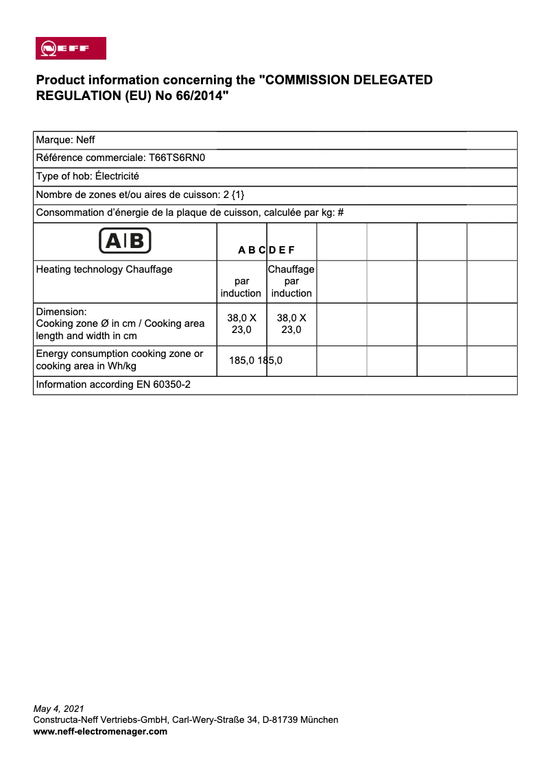 Image de la première page du manuel de l'appareil T66TS6RN0