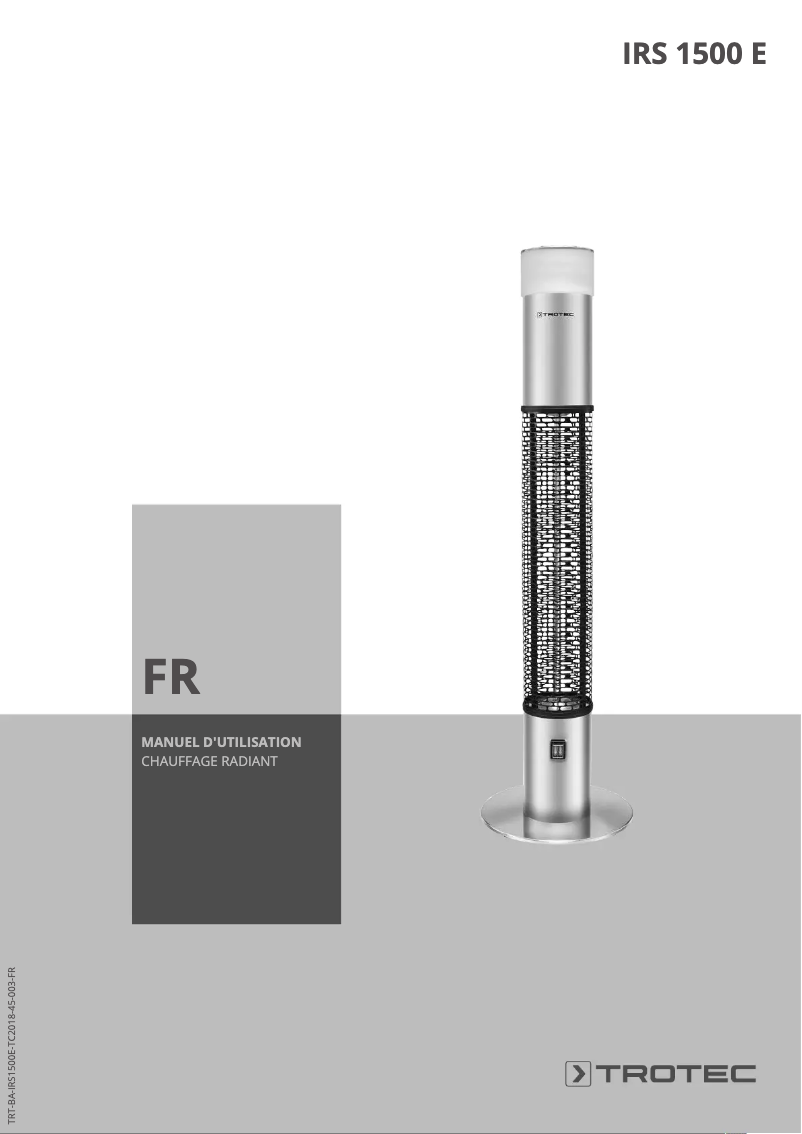 Image de la première page du manuel de l'appareil IRS 1500 E