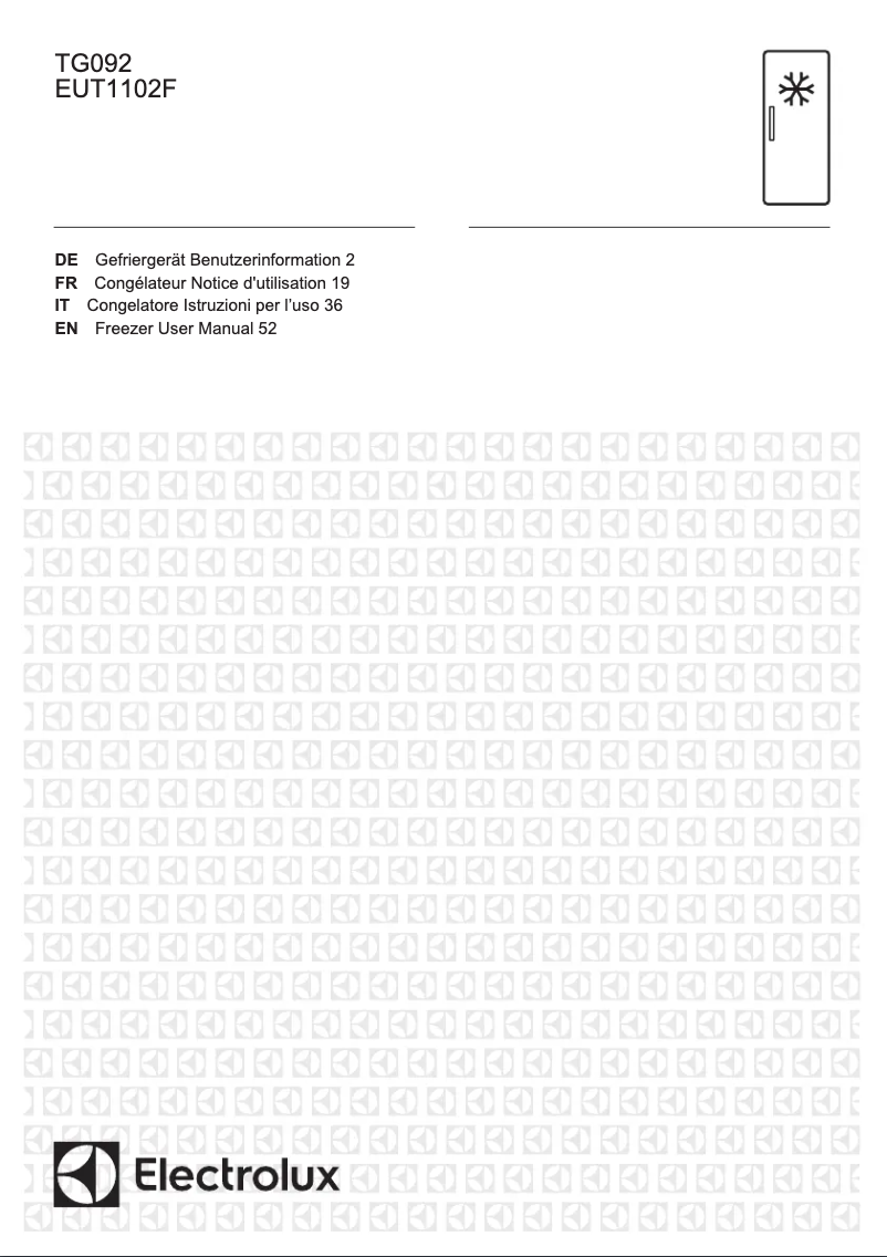 Page 1 de la notice Manuel utilisateur Electrolux TG092