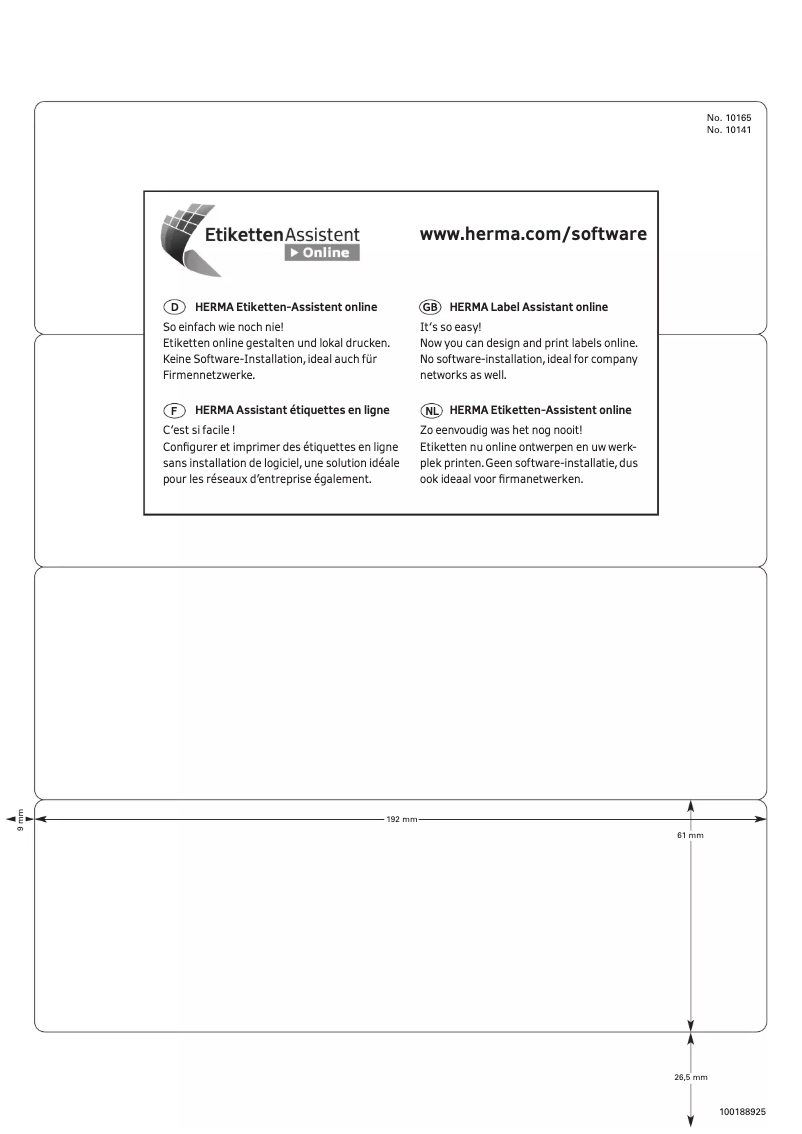 Page 1 de la notice Manuel utilisateur Herma 1014