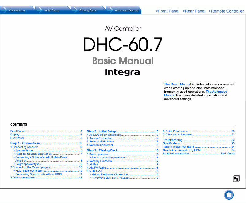 Image de la première page du manuel de l'appareil DHC-60.7