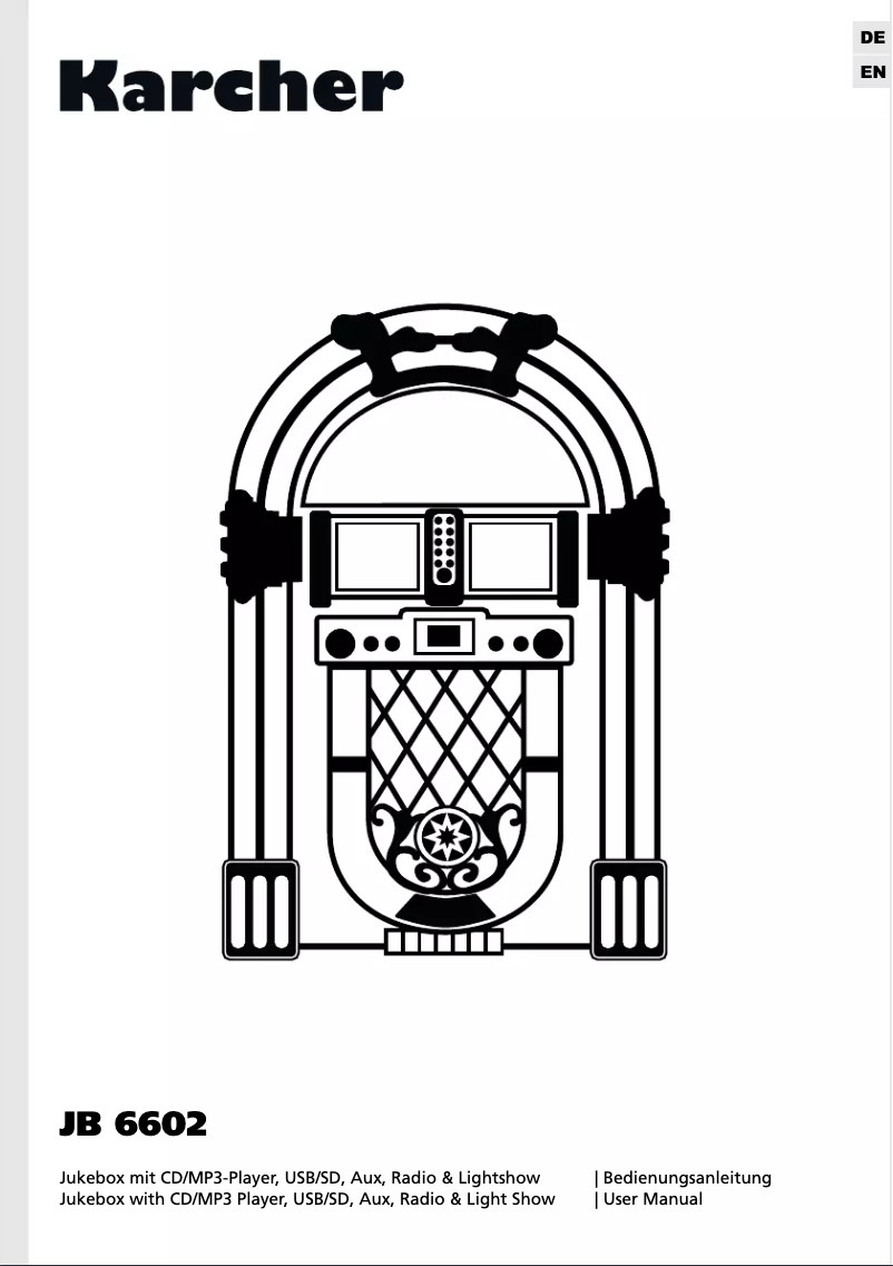 Page 1 de la notice Manuel utilisateur Karcher Audio JB 6602