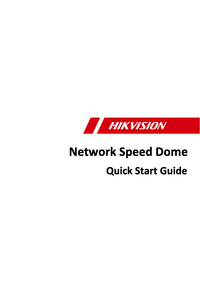 Page 1 de la notice Guide de démarrage rapide Hikvision DS-2DF6225X-AELY