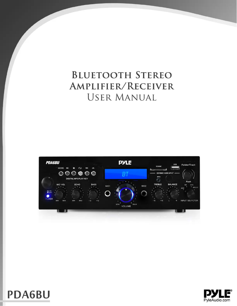 Page 1 de la notice Manuel utilisateur Pyle PDA6BU