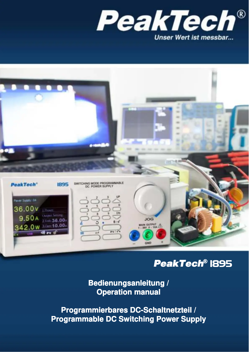 Page n°1 - Manuel utilisateur PeakTech 1895