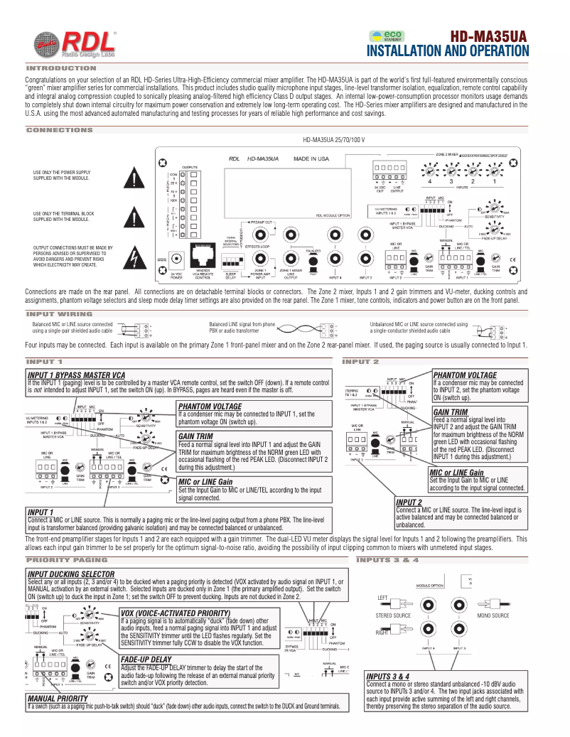 Image de la première page du manuel de l'appareil HD-MA35UA