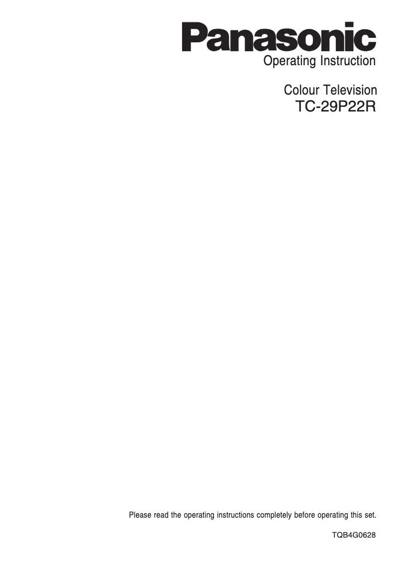 Página 1 del manual Manual de usuario Panasonic TC-29P22R