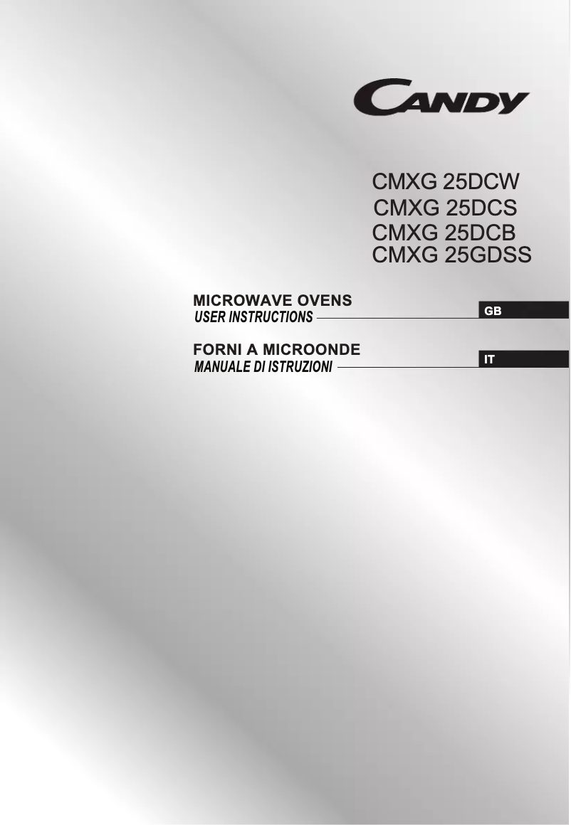 Page n°1 - Manuel utilisateur Candy CMXG25GDSS-UK
