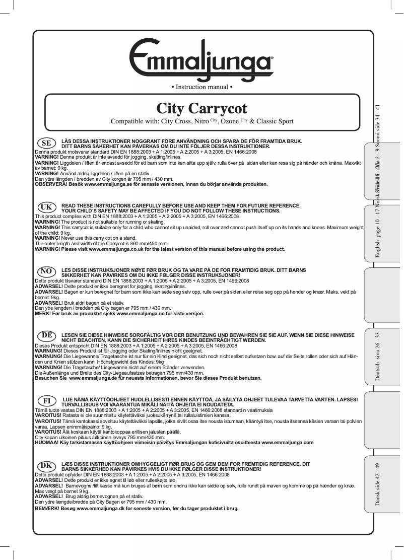 Image de la première page du manuel de l'appareil City