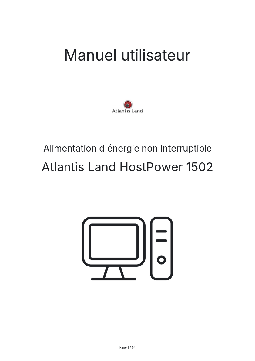 Image de la première page du manuel de l'appareil HostPower 1502