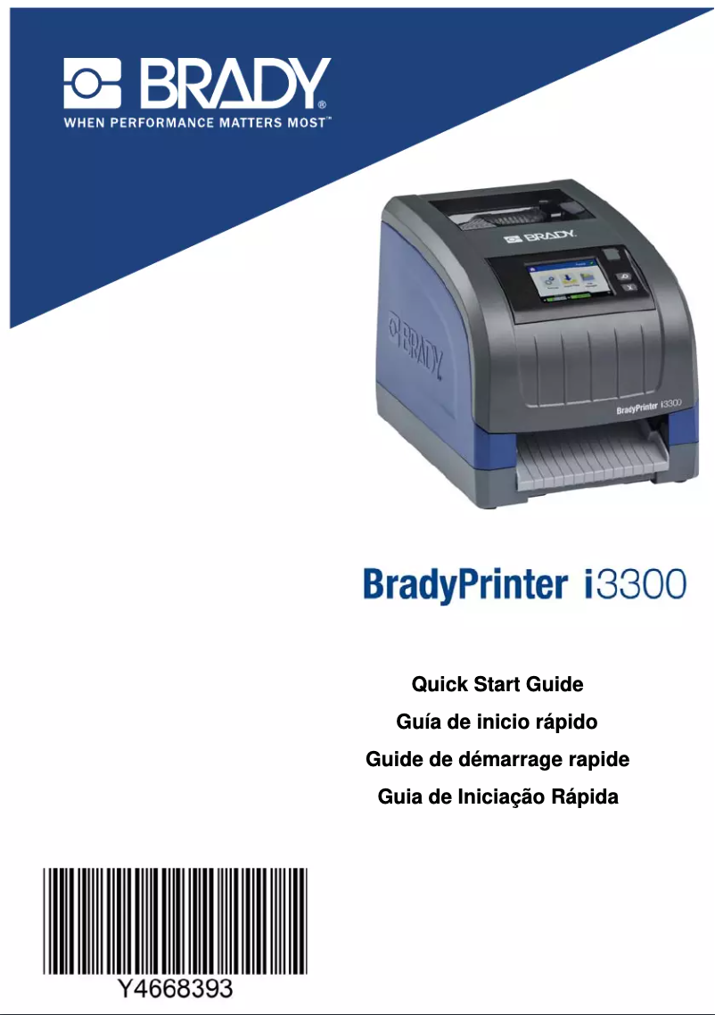 Page n°1 - Guide de démarrage rapide Brady BradyPrinter i5300