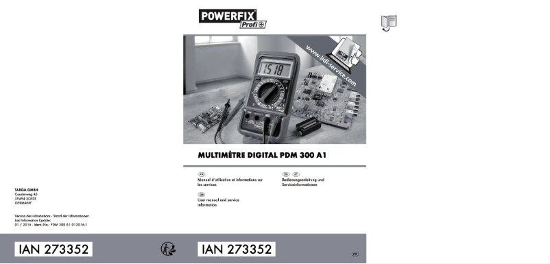 Page 1 de la notice Manuel utilisateur Powerfix PDM 300 A1