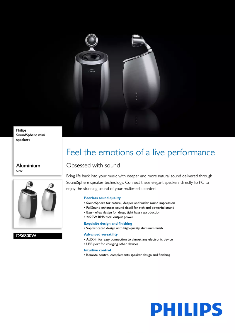 Page n°1 - Brochure Philips Fidelio SoundSphere DS6800W
