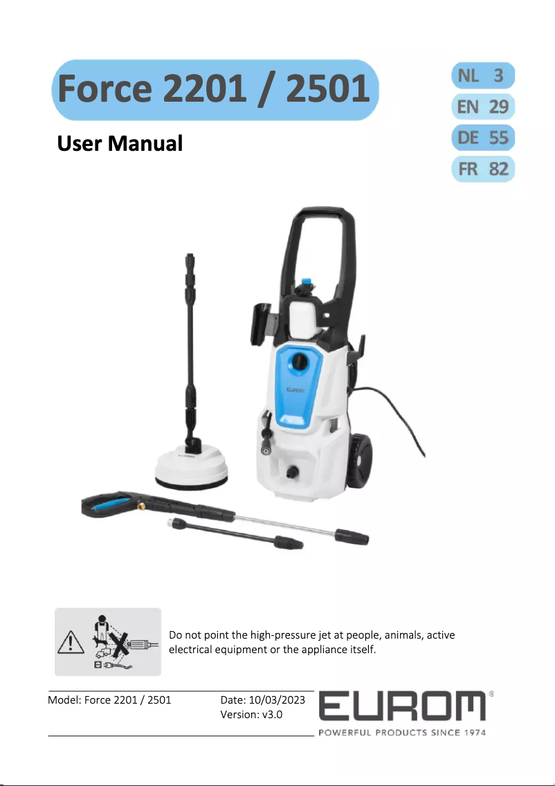 Image de la première page du manuel de l'appareil Force 2201 Plus