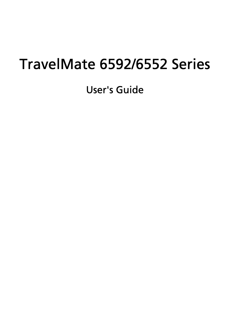 Página 1 del manual Manual de usuario Acer TravelMate 6592
