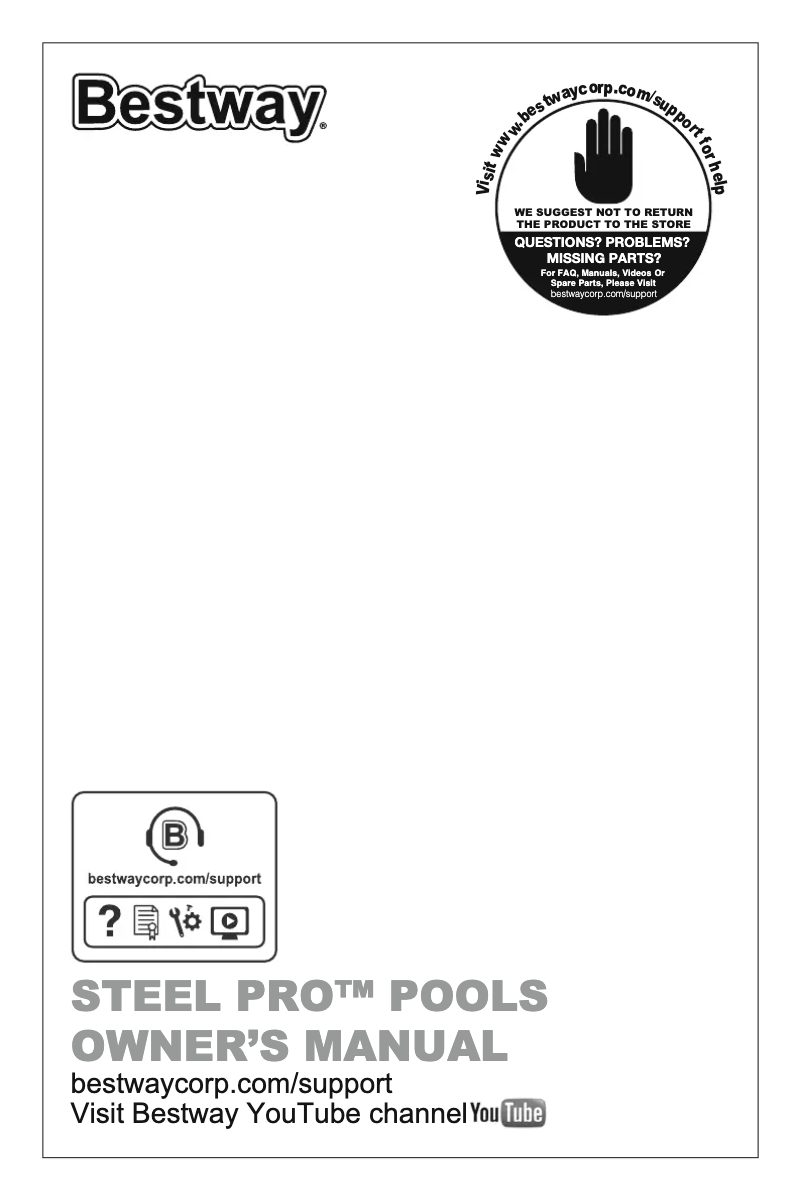 Page 1 de la notice Manuel utilisateur Bestway Steel Pro 14417