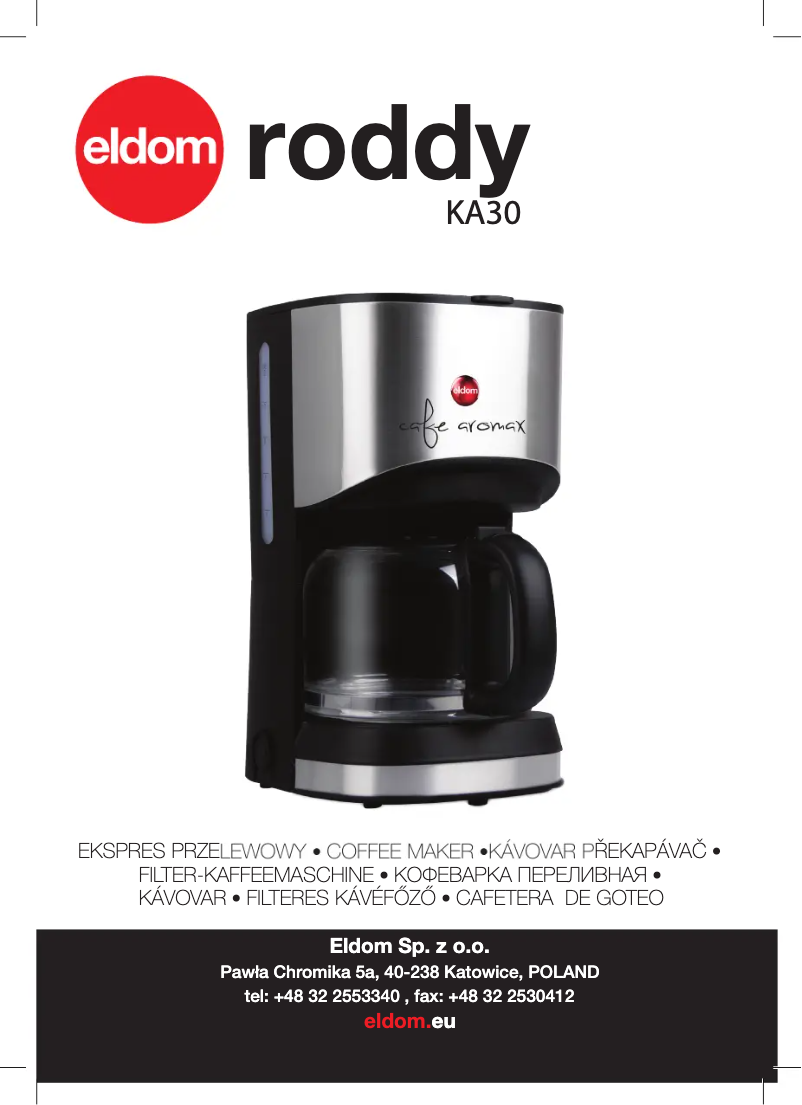 Image de la première page du manuel de l'appareil RODDY KA30