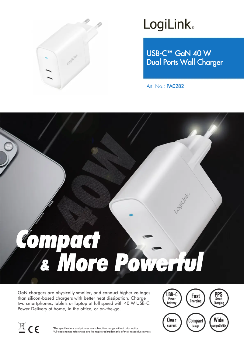 Page 1 de la notice Manuel utilisateur LogiLink PA0282