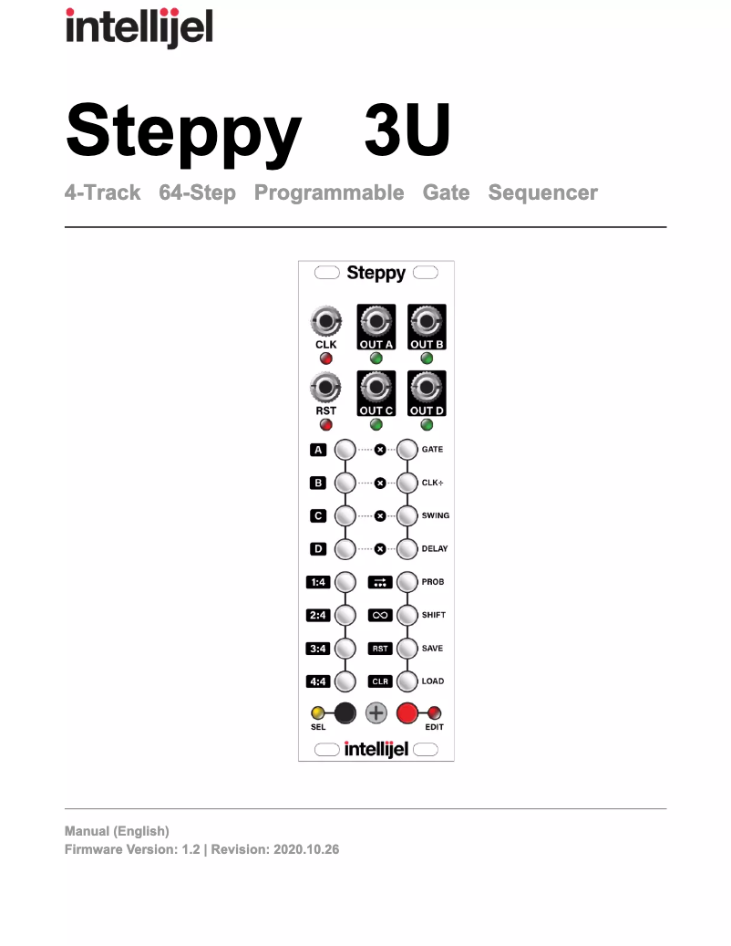 Page 1 de la notice Manuel utilisateur Intellijel Steppy