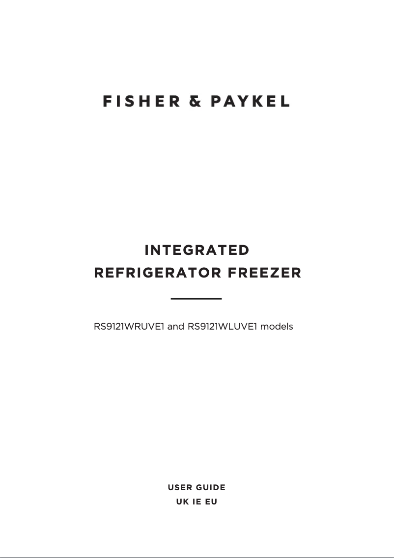 Page n°1 - Manuel utilisateur Fisher & Paykel RS9121WLUVE1