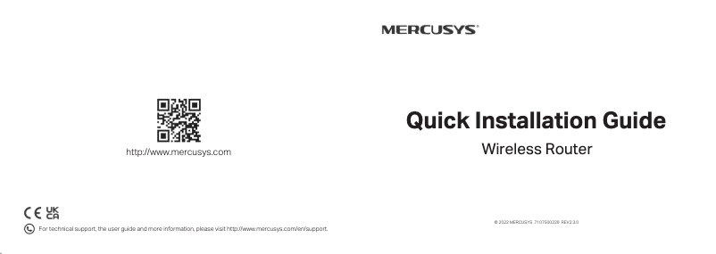 Page 1 de la notice Guide d'installation Mercusys MR70X